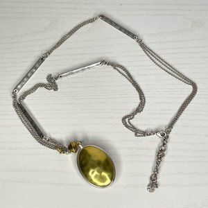 Lucky Brand Silvertone & Goldtone Reversible Pendant Necklace